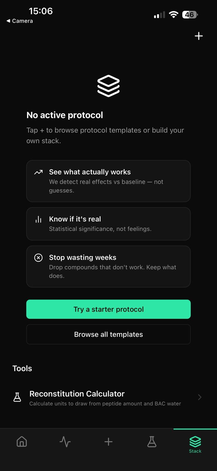HERO_SCREENSHOT — PeptideMonitor home